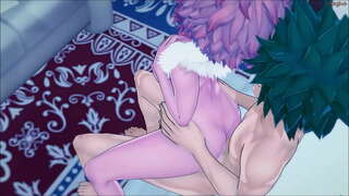 Идзуку Мидория трахает өз симпатичную подруги командасы бойынша Мина у қабырғалары - MHA Хентай.